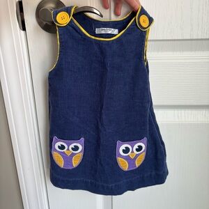Baby boden corded pinafore dress 3/6 months owls